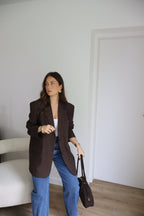 PRECOMMANDE - BLAZER MARRON FONCÉ TAO