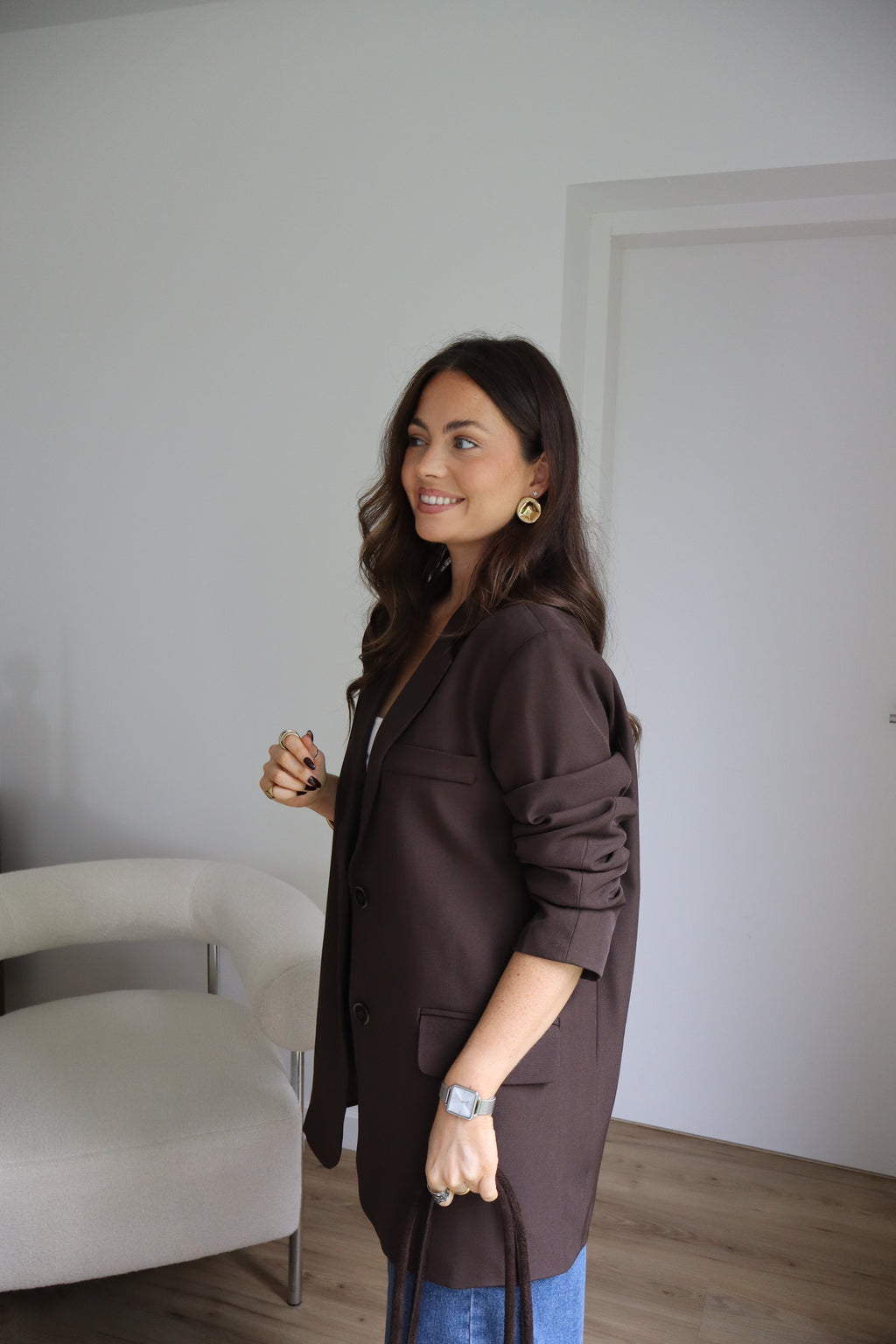 PRECOMMANDE - BLAZER MARRON FONCÉ TAO