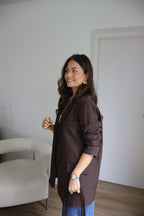 PRECOMMANDE - BLAZER MARRON FONCÉ TAO