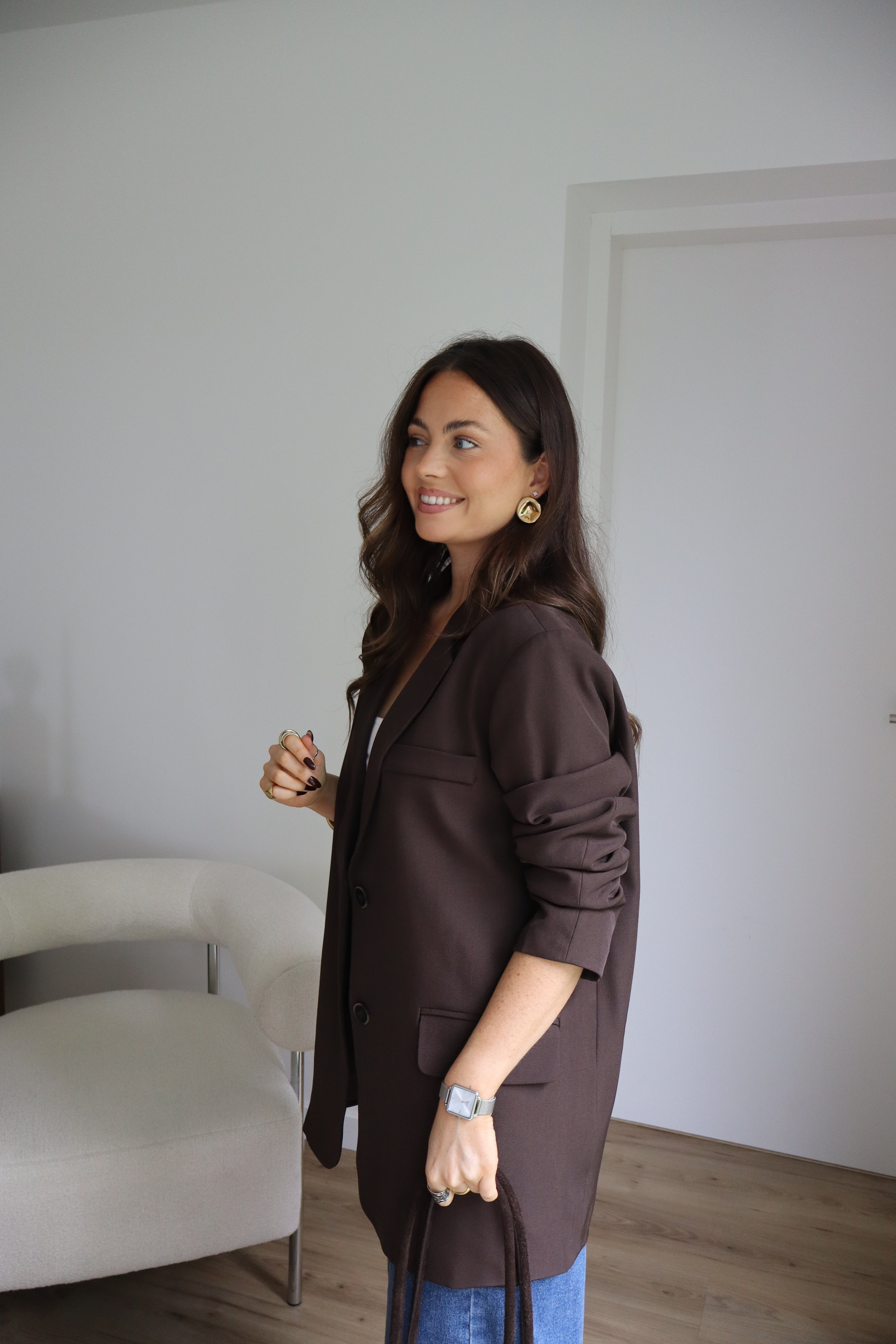 PRECOMMANDE - BLAZER MARRON FONCÉ TAO