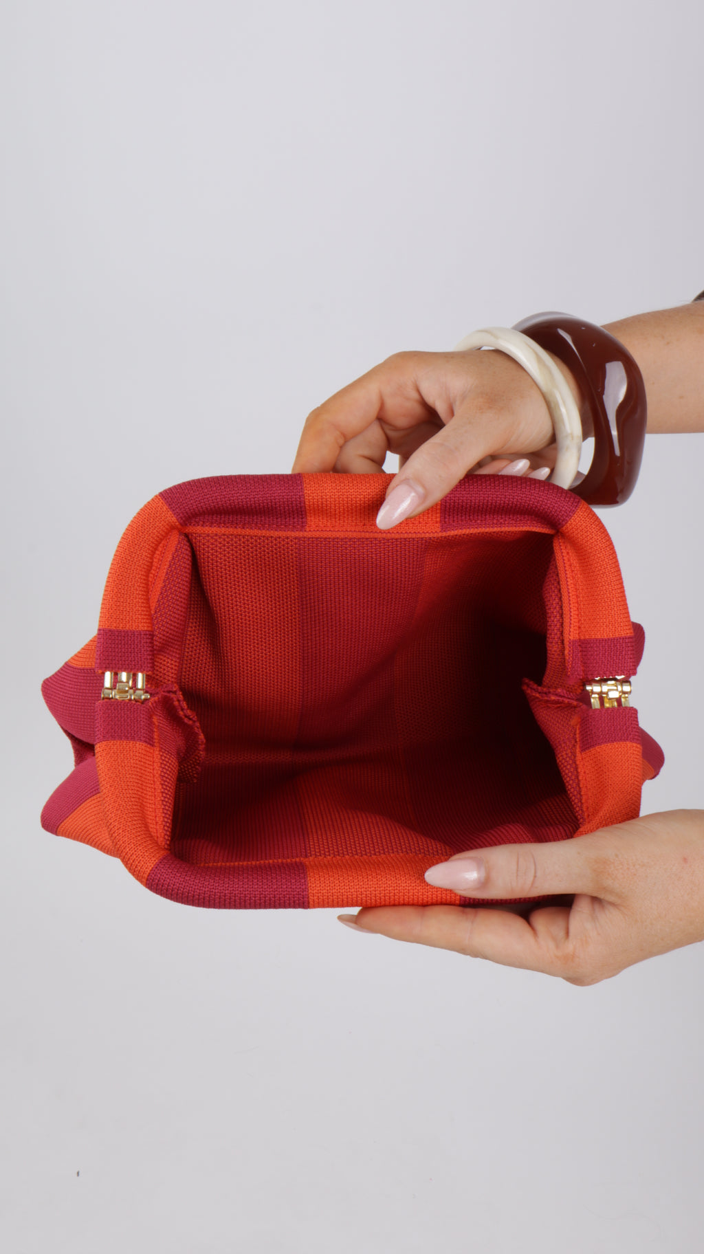 POCHETTE RAYÉE ROSE & ORANGE