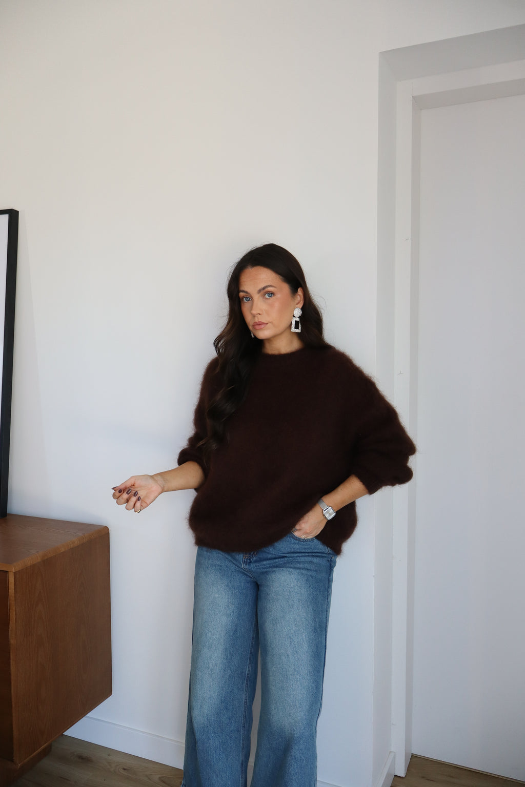 PULL MOHAIR JOHANNE CHOCO